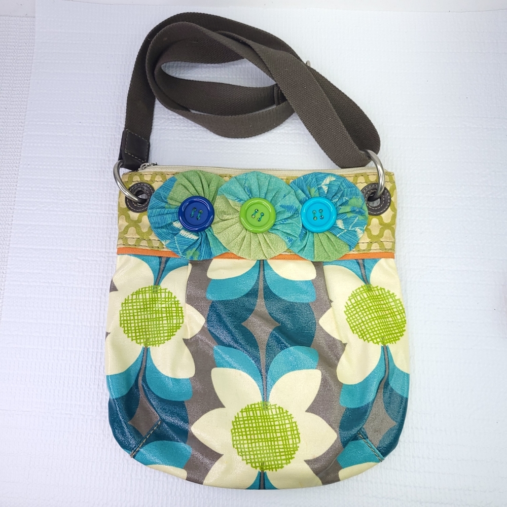 Fossil Key Per Colorful Coated Canvas Crossbody B… - image 1